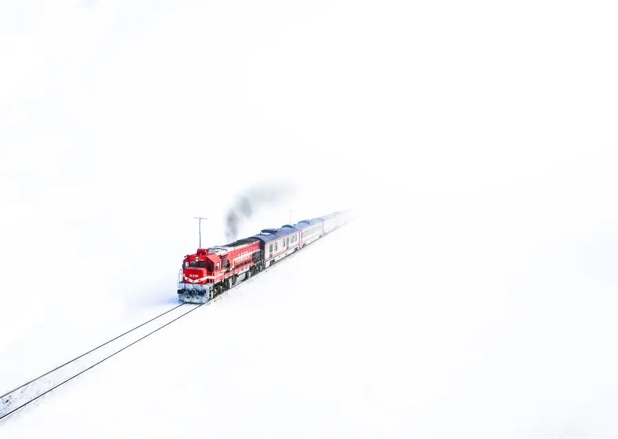 Eastern Express train in winter scenery