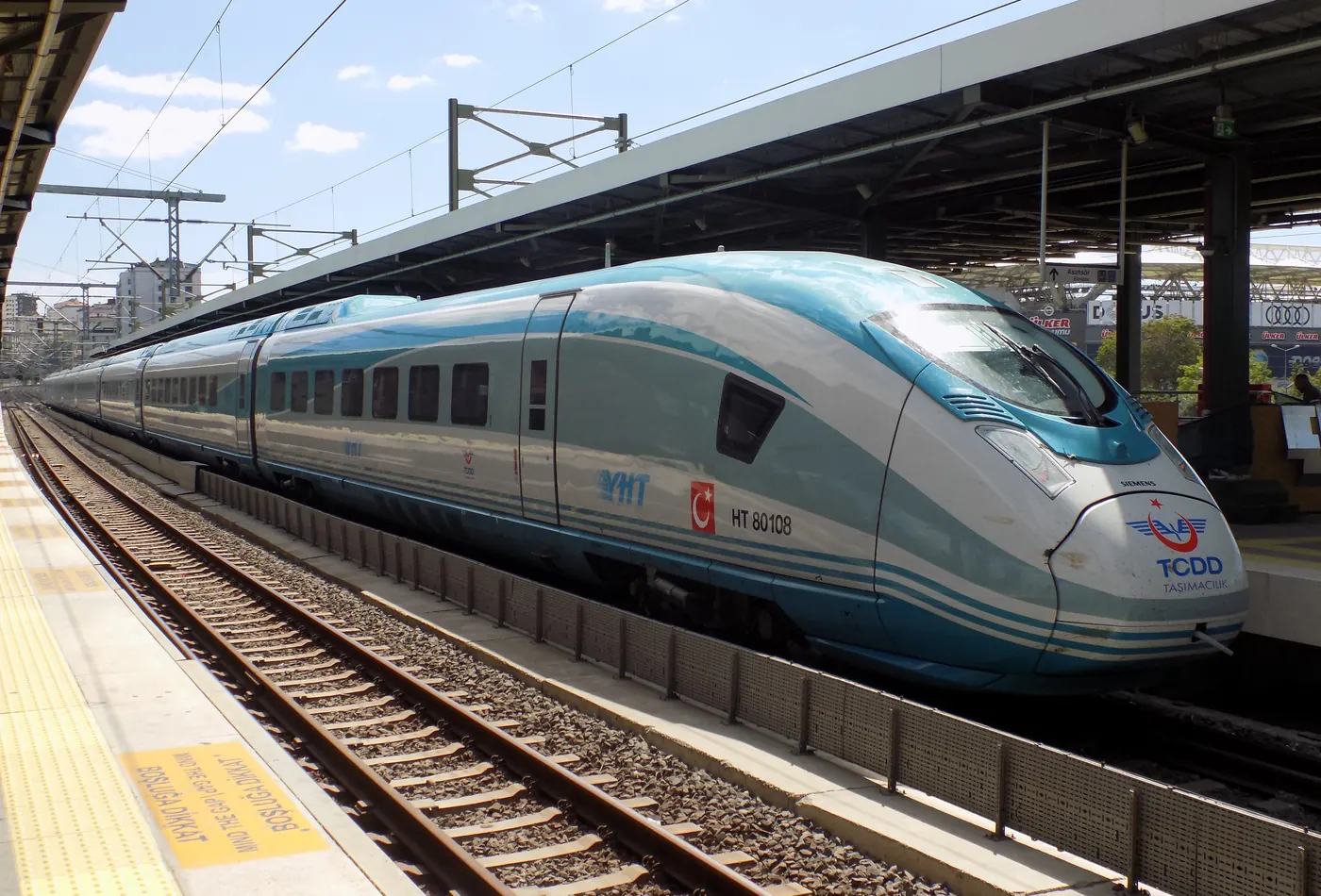 YHT train at Söğütlüçeşme station in Istanbul