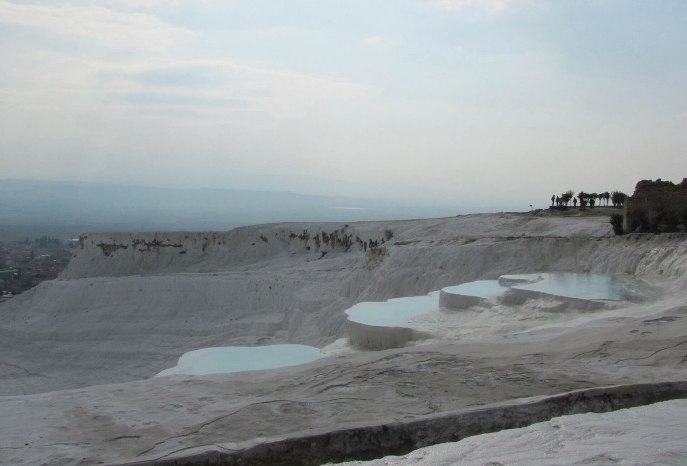 White travertine terraces at Pamukkale near Denizli