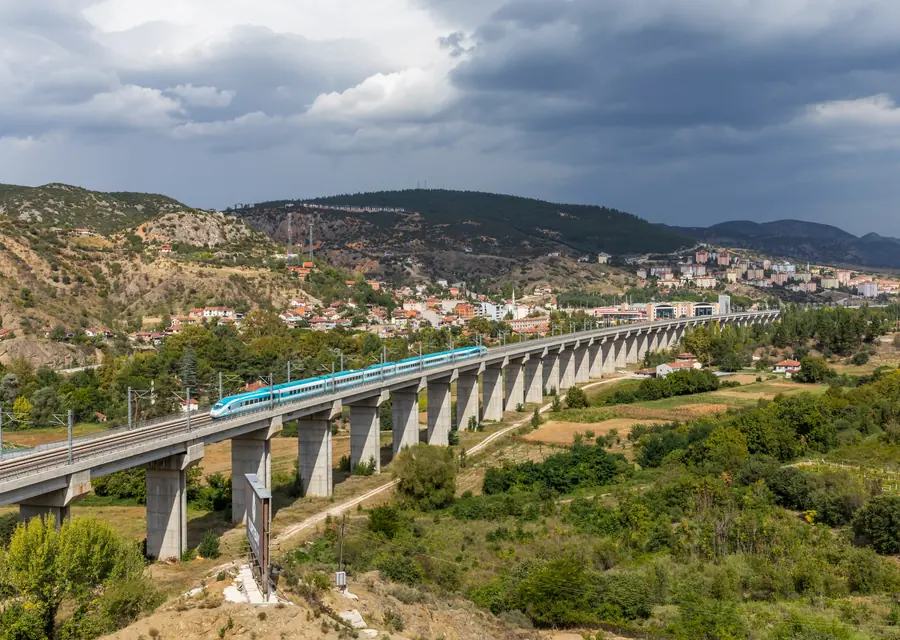 YHT high-speed train at Bilecik